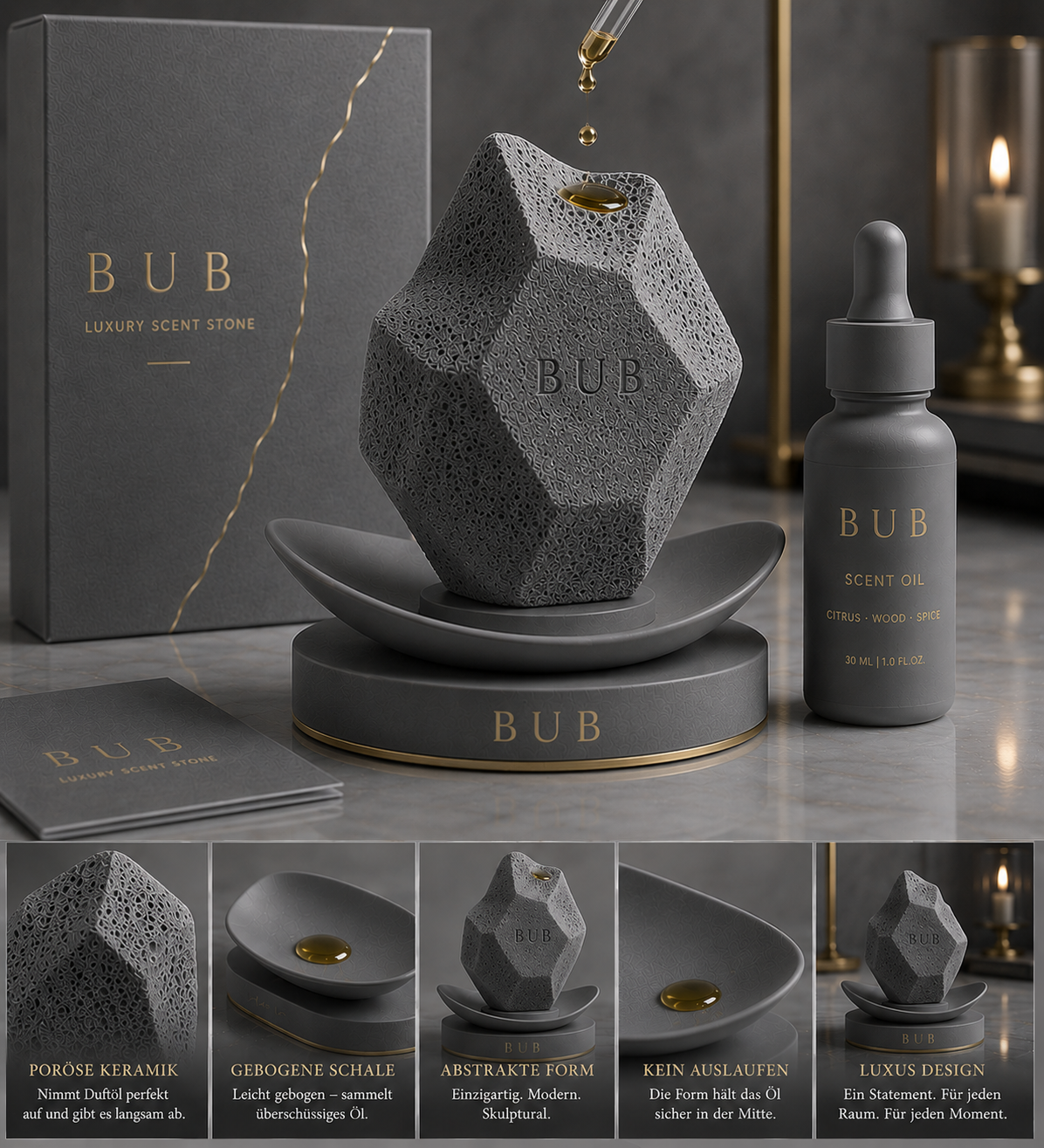 BUB Scentstone Graphite Grey